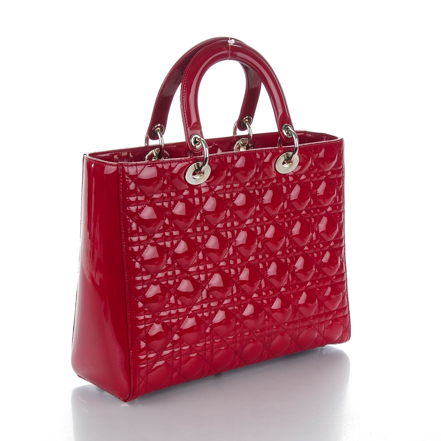 Christian Dior Patent Cannage Large Lady Dior Red 3 of 7