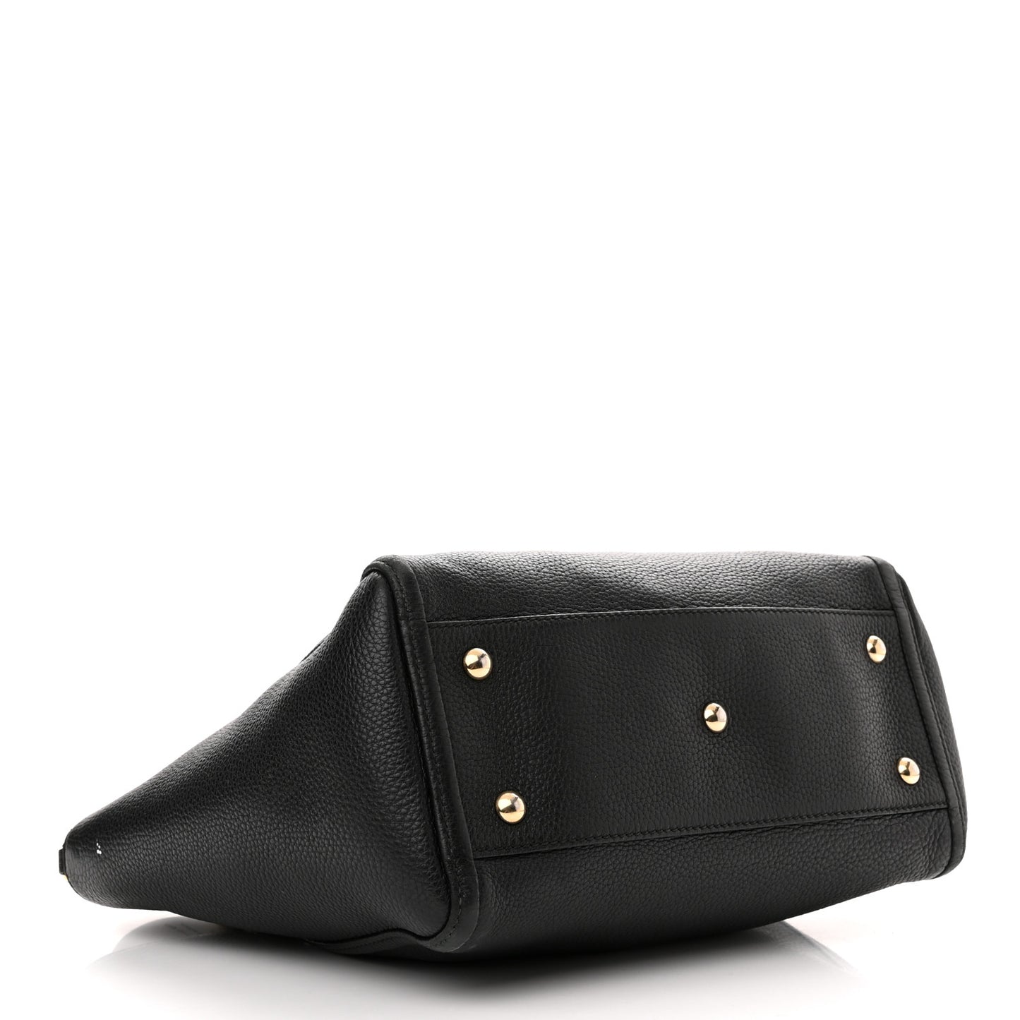 Pebbled Calfskin Small Soho Top Handle Bag Black