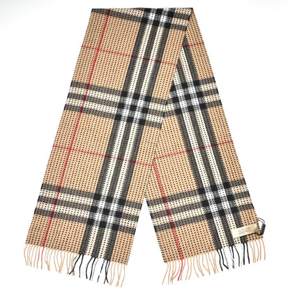 Burberry Cashmere Military Stitch Giant Check Scarf Camel 1 of 6