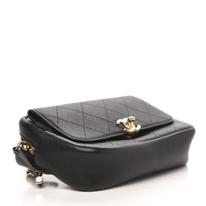 Chanel Calfskin Stitched Casual Trip Waist Bag Black 4 of 13