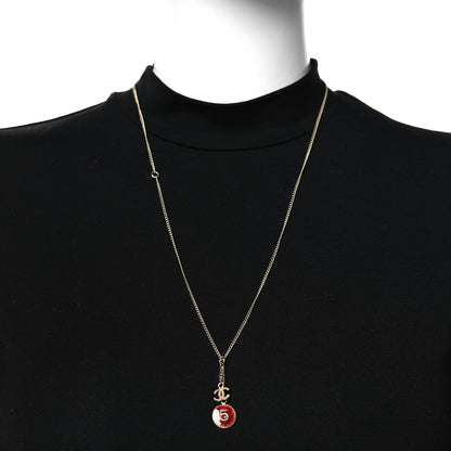 Chanel Chain No 5 CC Necklace Red Gold 2 of 4