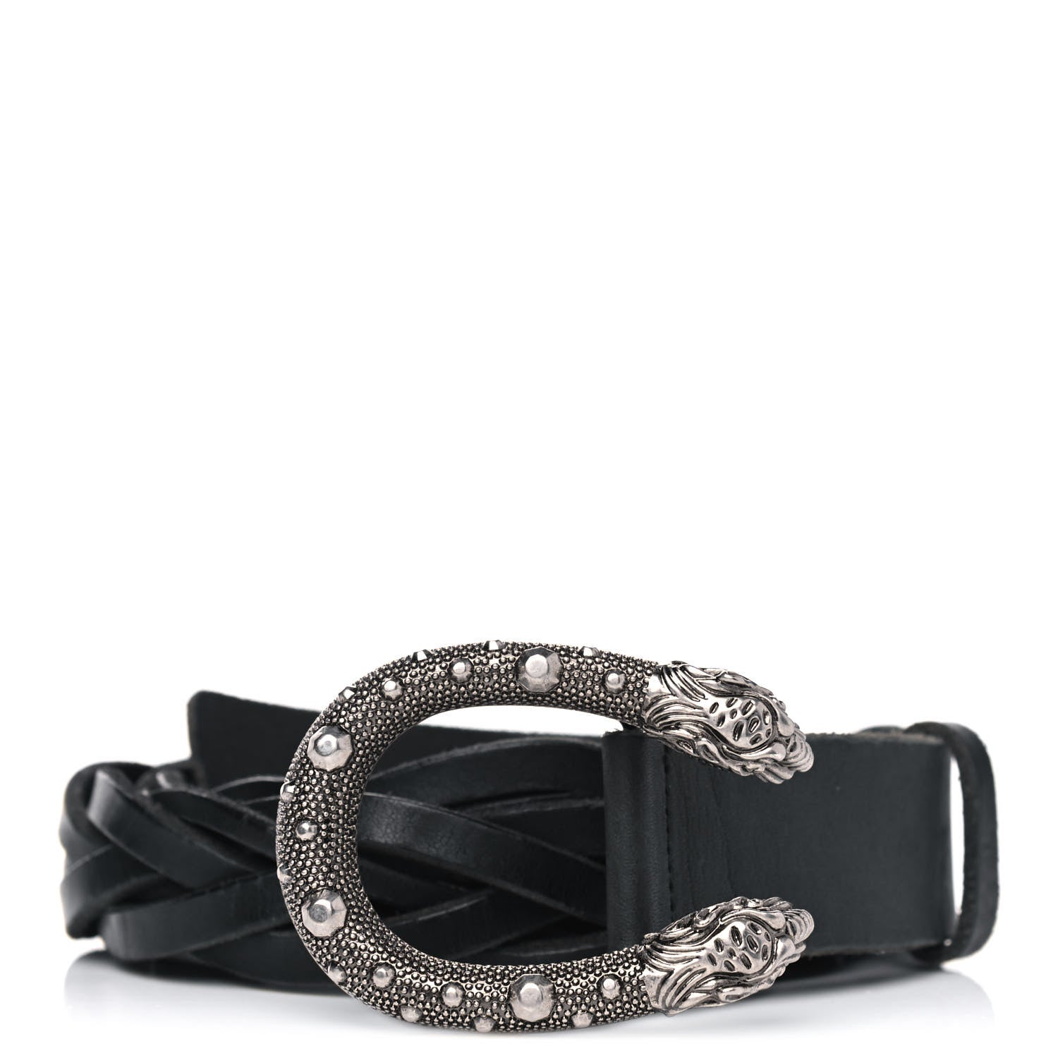 Gucci Calfskin Braided Dionysus Belt 95 38 Black 1 of 7