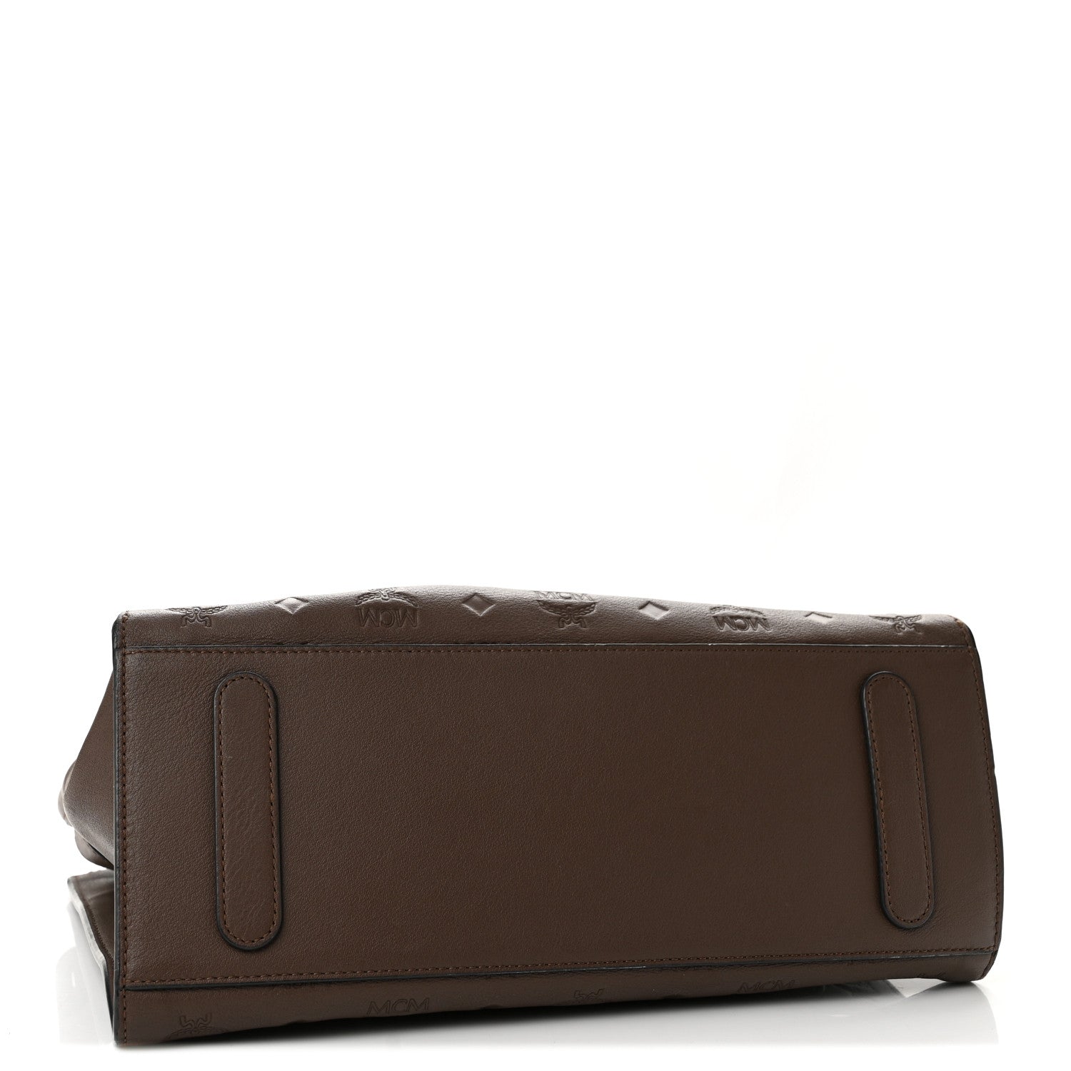 MCM Calfskin Ottomar Monogram Medium Essential Tote Chestnut 4 of 14