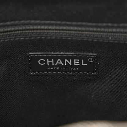 Chanel Mixed Fibers Small Deauville Bowling Bag Navy Blue 6 of 12