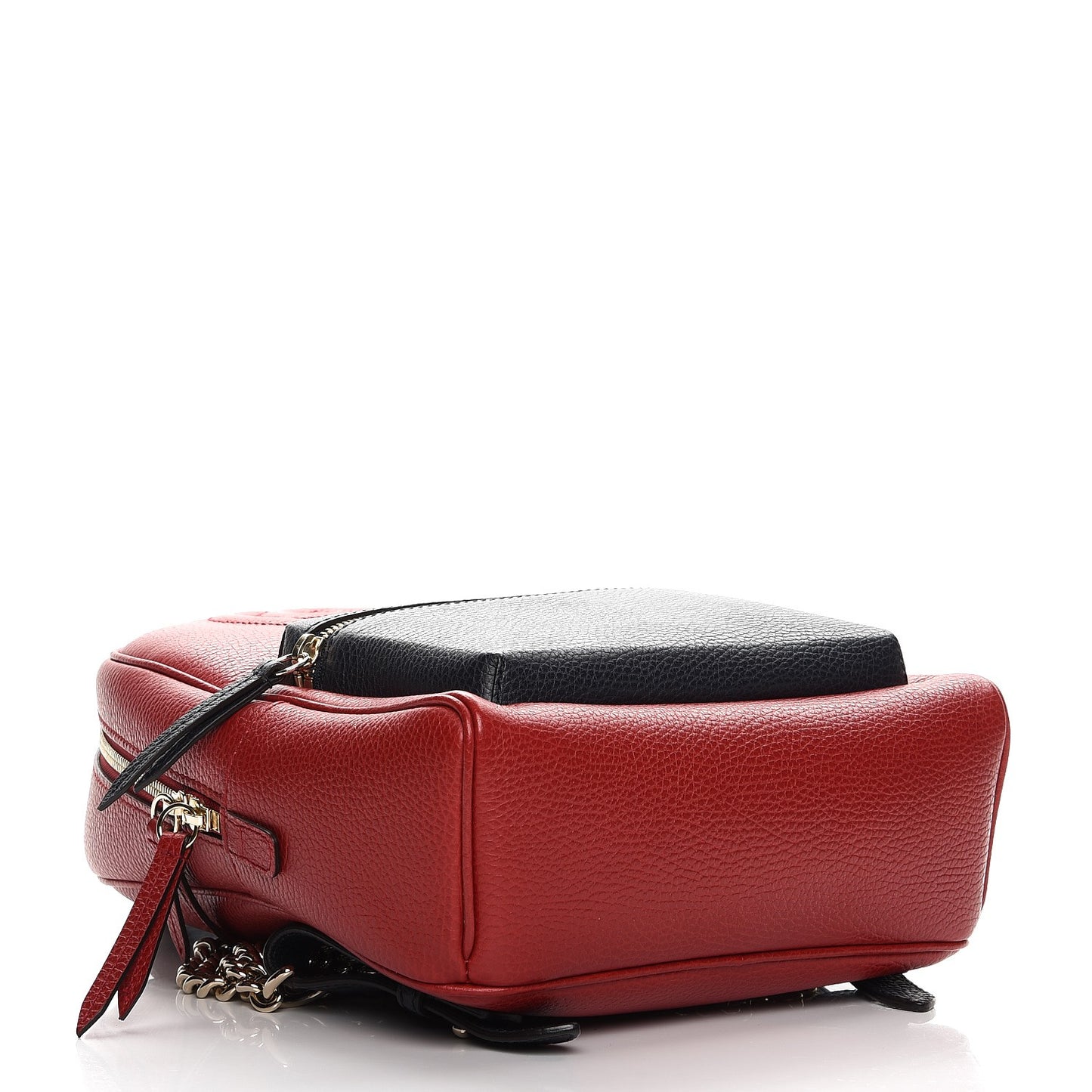 Pebbled Calfskin Bi-Color Soho Chain Backpack Red Navy