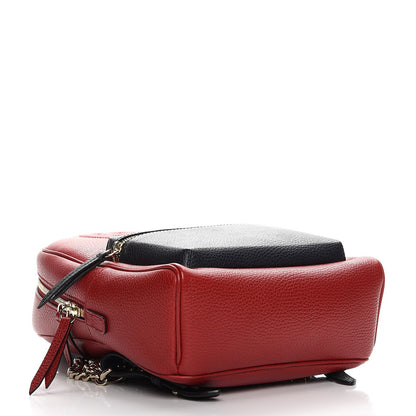 Gucci Pebbled Calfskin Bi-Color Soho Chain Backpack Red Navy 4 of 7