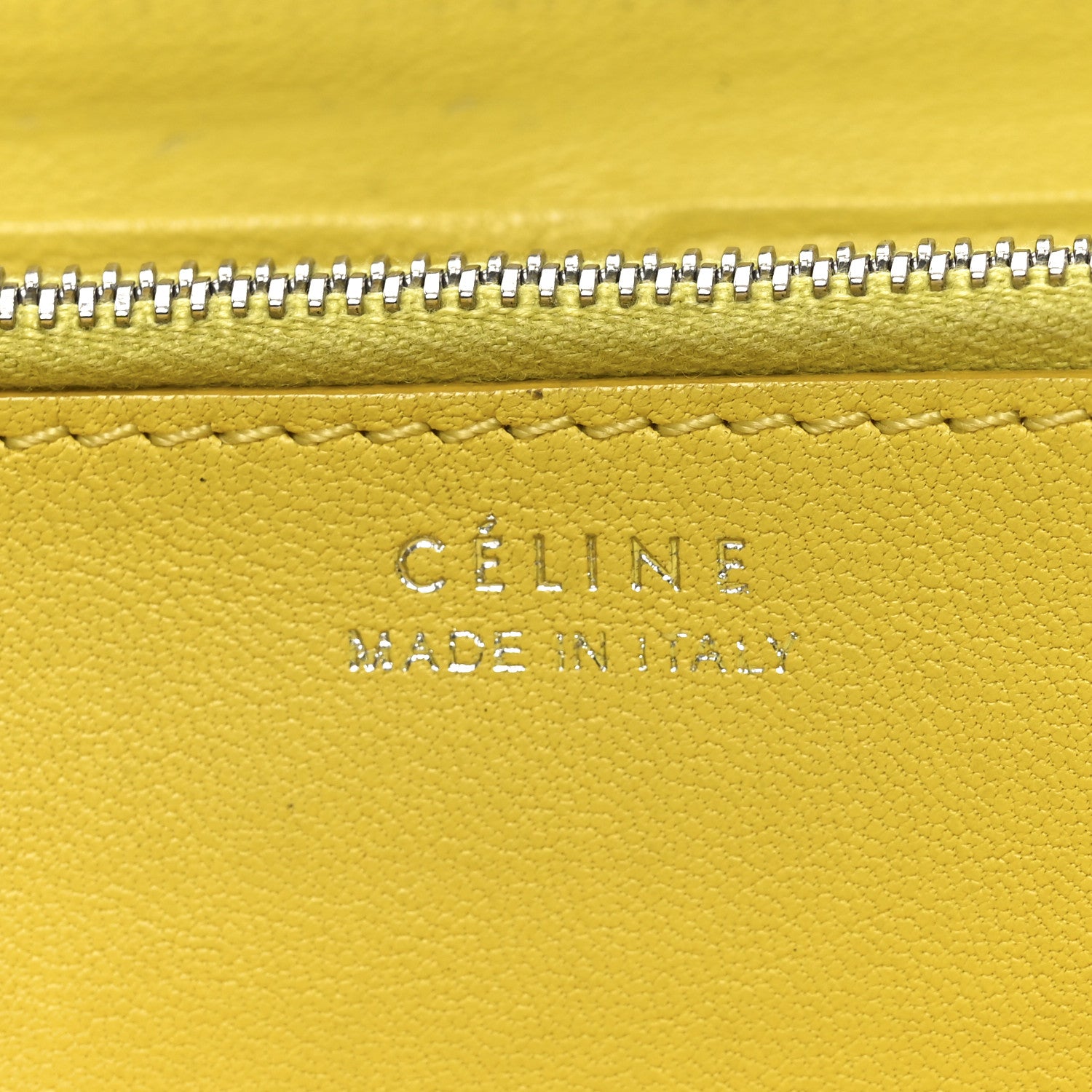 Celine Drummed Calfskin Large Zip Around Multifunction Wallet Souris 7 of 9