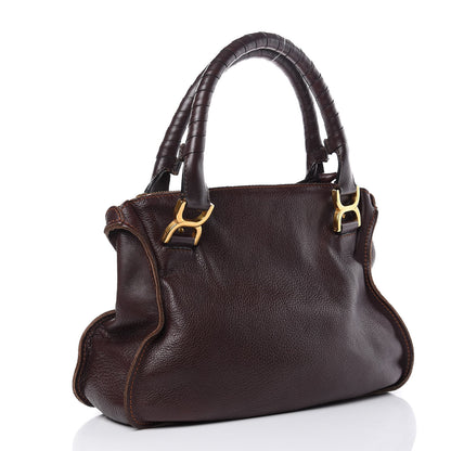 Chloe Calfskin Medium Marcie Satchel Wine Purple 3 of 11