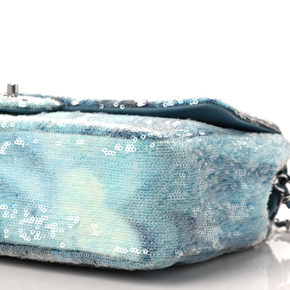 Chanel Sequin Large Waterfall Flap Light Blue 9 of 10