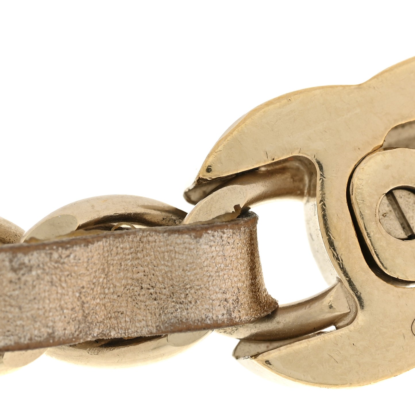 Metallic Lambskin CC Turnlock Necklace Gold