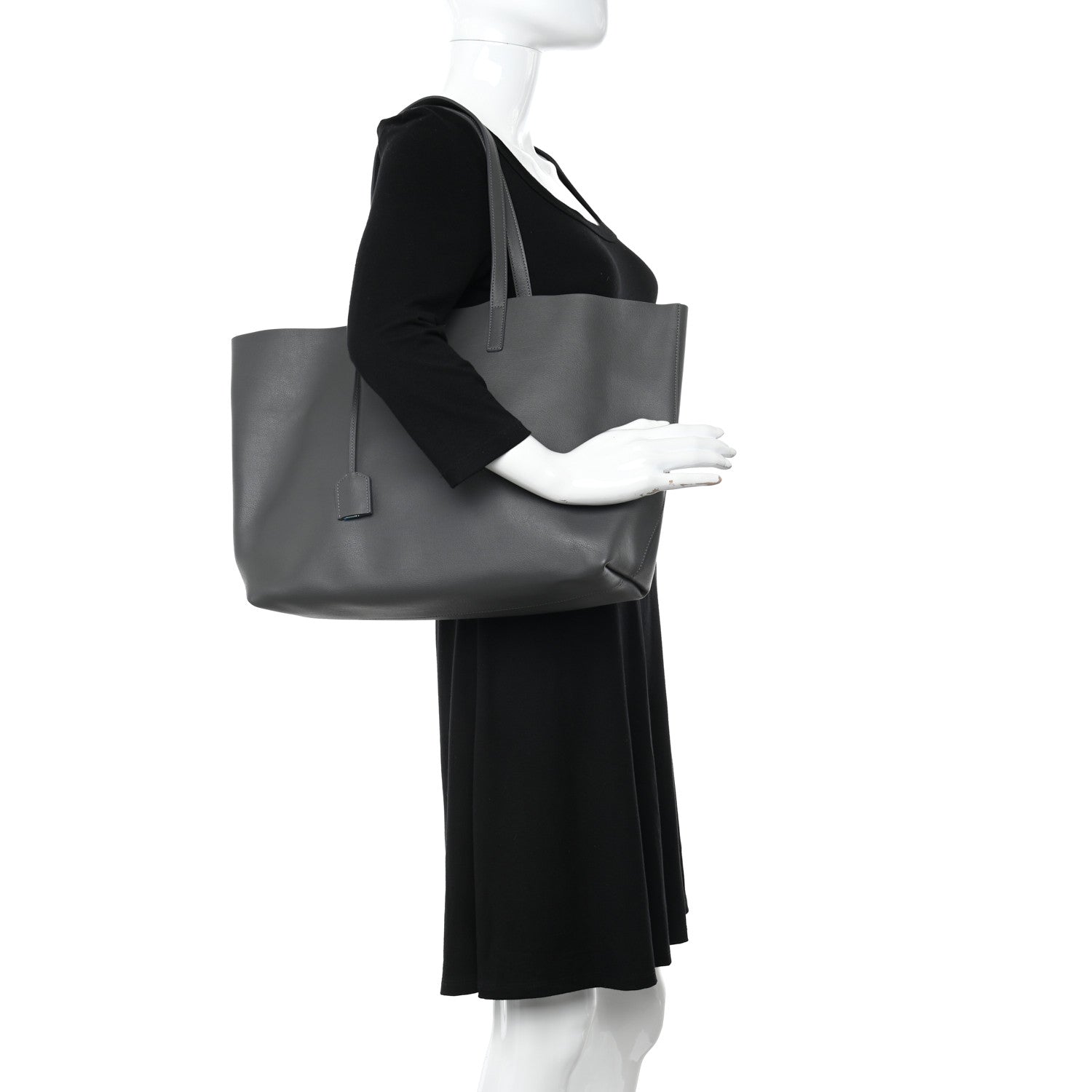 Saint Laurent Calfskin Large Shopping Tote Asphalt 2 of 11