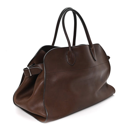The Row Polished Saddle Calfskin Soft Margaux 15 Chestnut 3 of 10