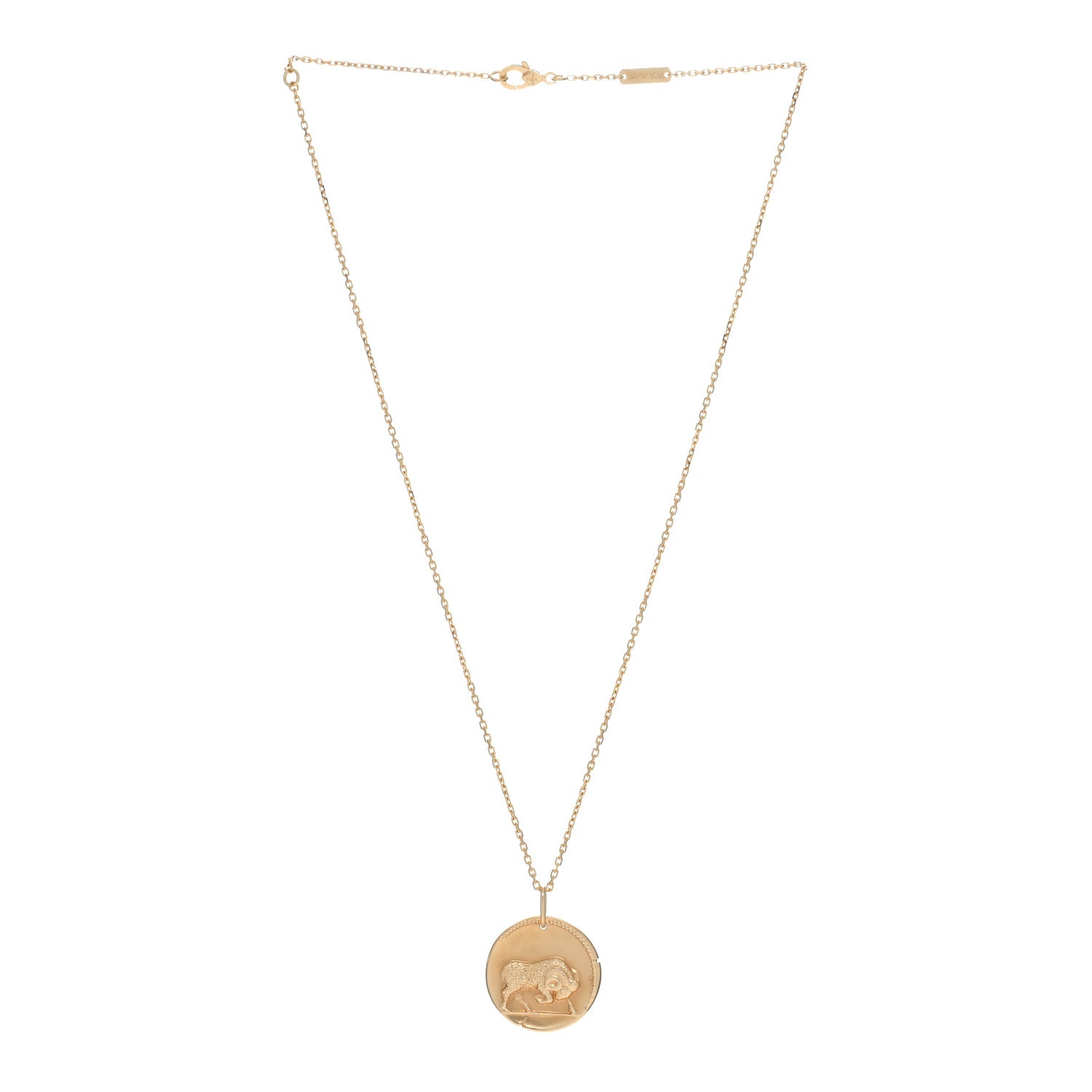 Van Cleef & Arpels 18K Yellow Gold Zodiac Aries Pendant Necklace 2 of 5