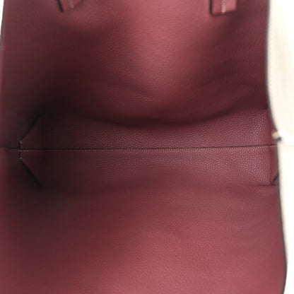 Moynat Taurillon Blush Calfskin Reversible Tote Dark Green Pink 9 of 16