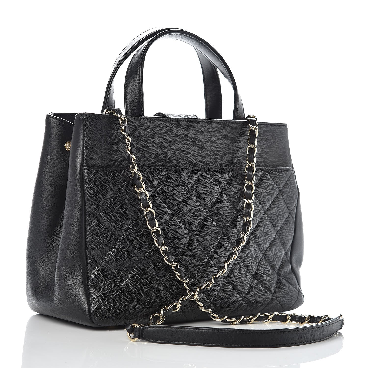 Chanel Caviar Quilted Small Business Affinity Shopping Bag Black 3 of 10