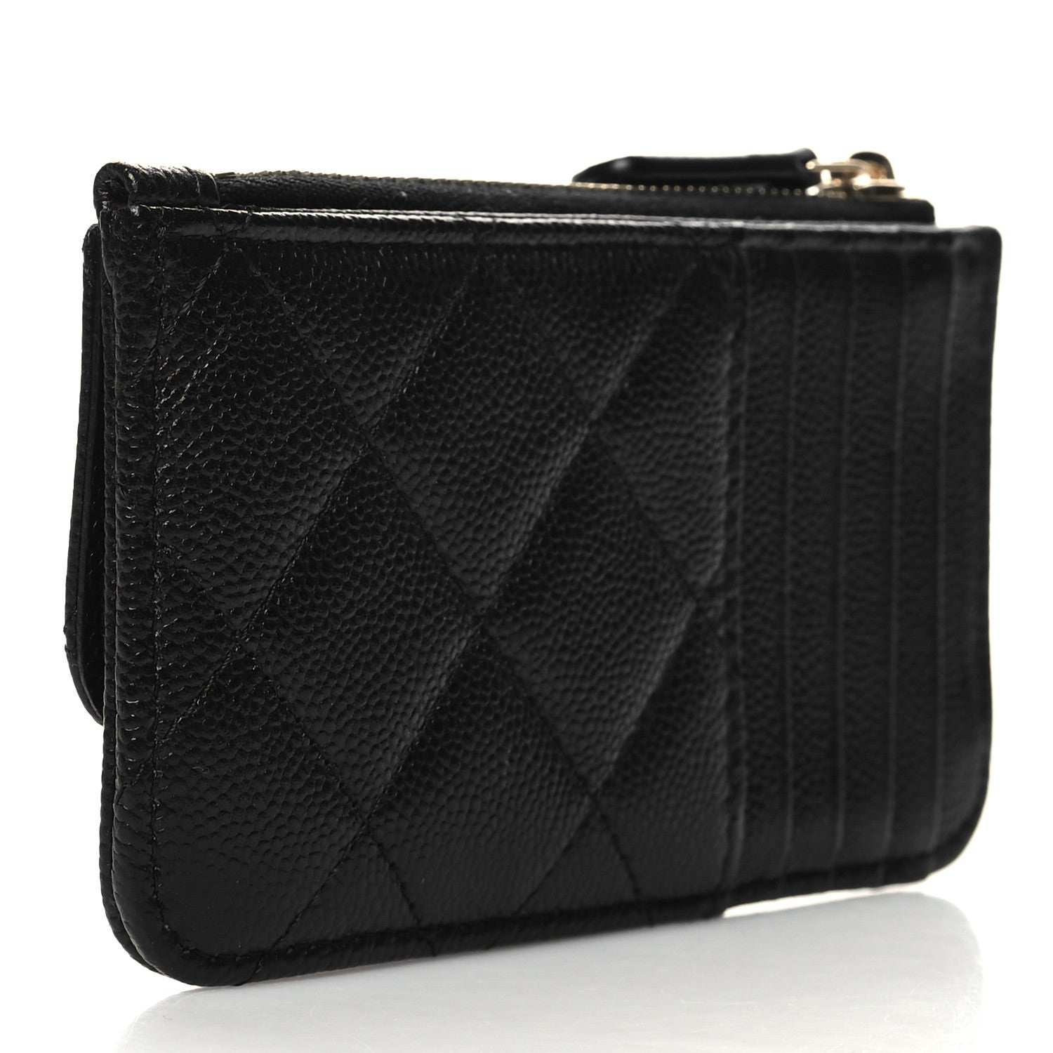 Chanel Caviar Quilted Flap Zip Card Holder Black 3 of 8