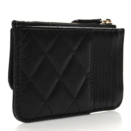 Chanel Caviar Quilted Flap Zip Card Holder Black 3 of 8