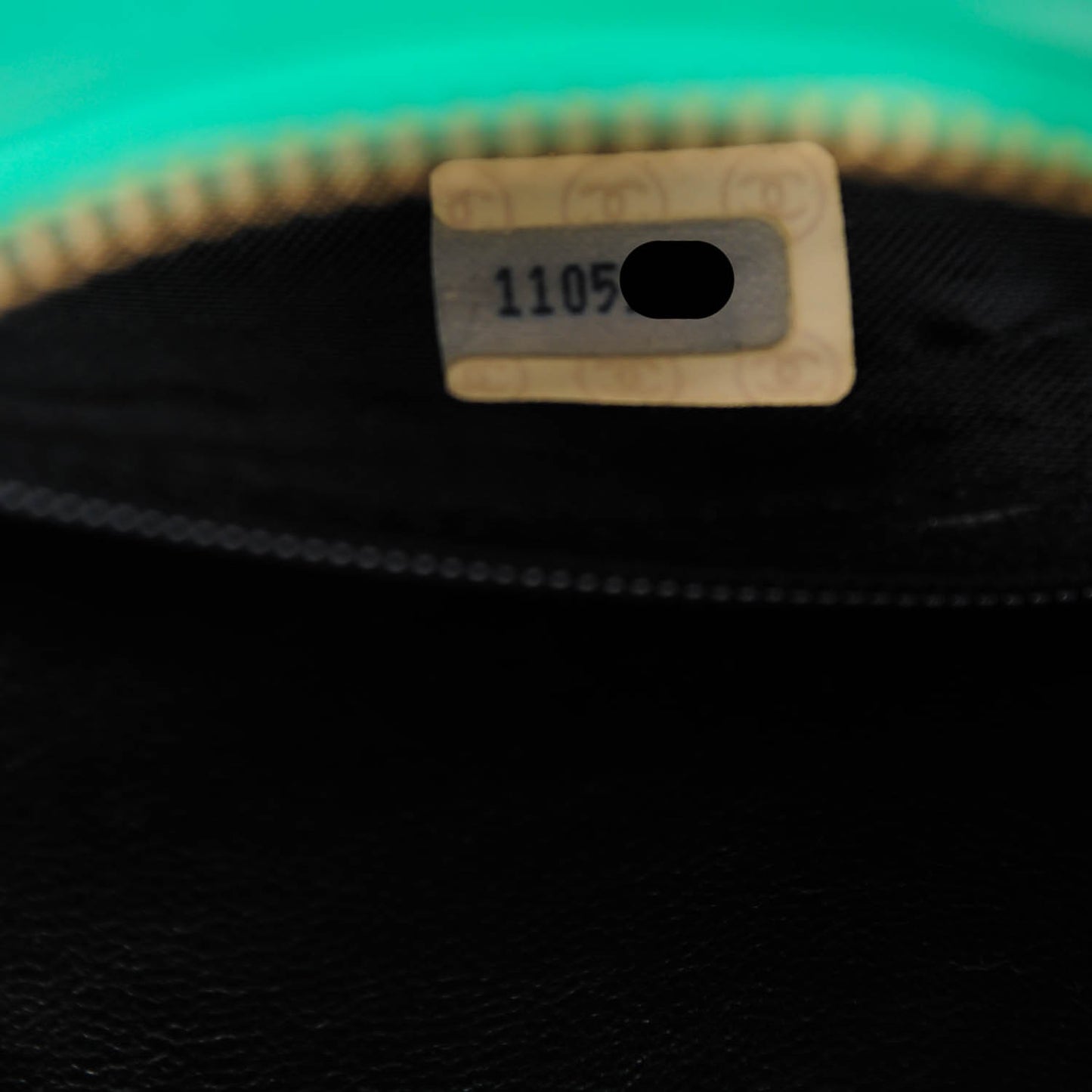 Satin Quilted CC Tassel Clutch Green