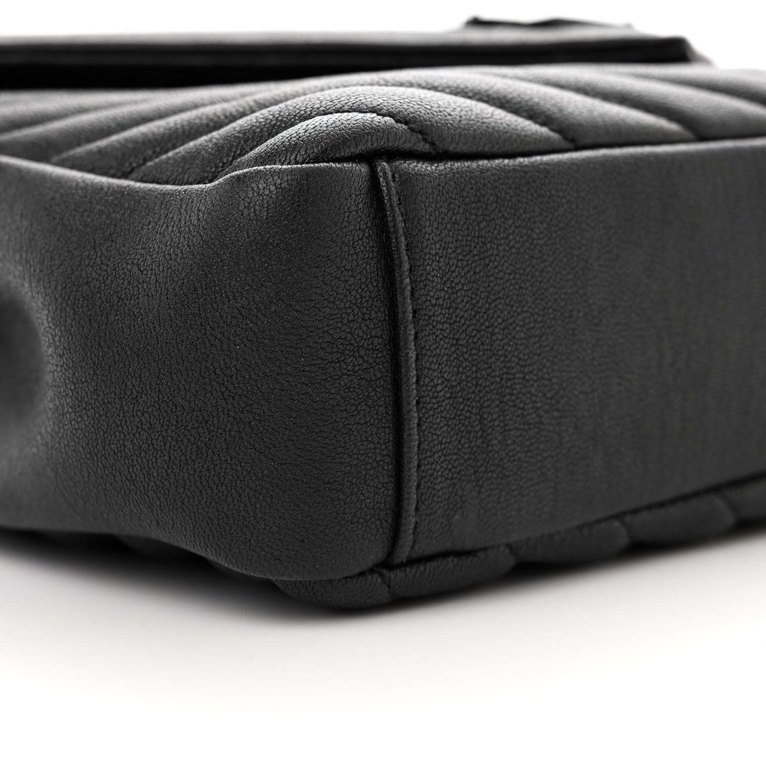 Saint Laurent Sheepskin Matelasse Chevron Monogram Monochrome Medium College Bag Black 9 of 11