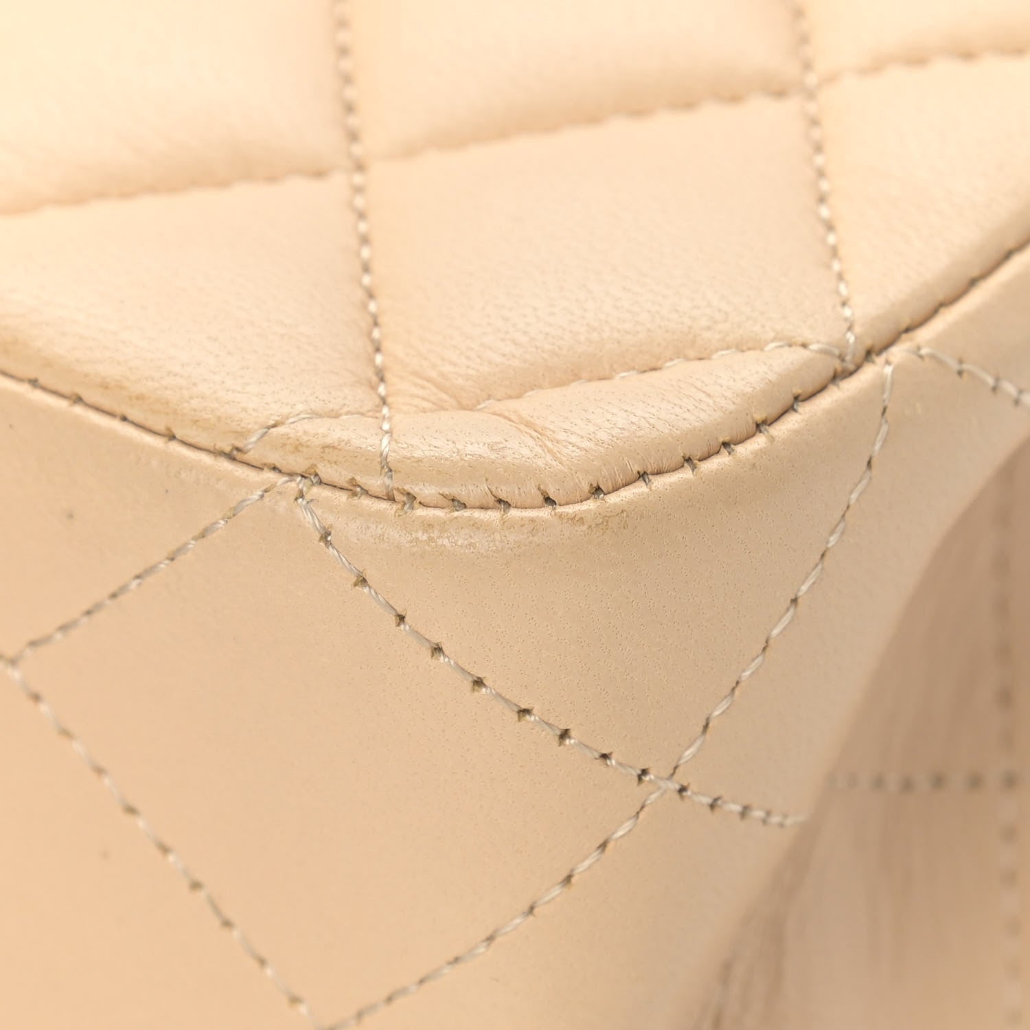 Chanel Lambskin Quilted Medium Double Flap Beige 10 of 18