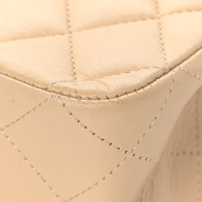 Chanel Lambskin Quilted Medium Double Flap Beige 10 of 18