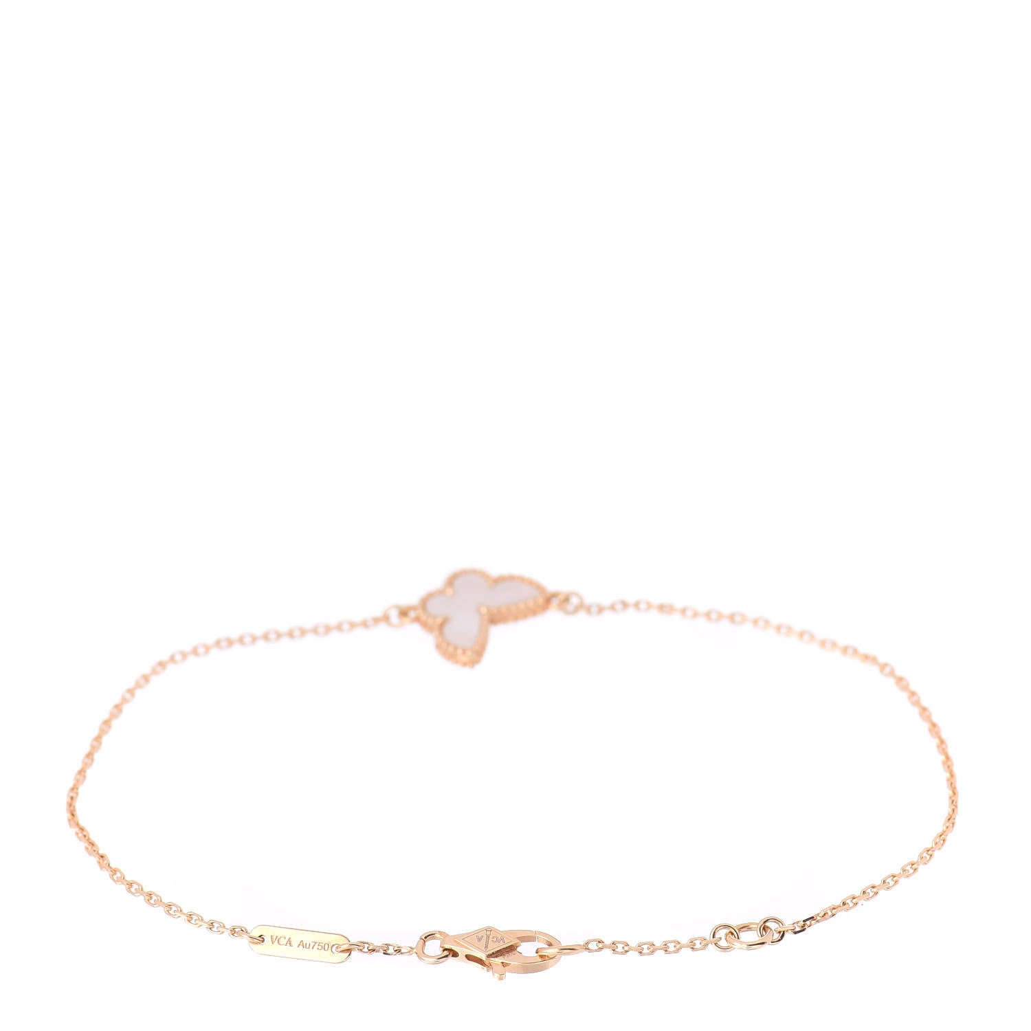 Van Cleef & Arpels 18K Yellow Gold Mother of Pearl Sweet Alhambra Butterfly Bracelet 3 of 5