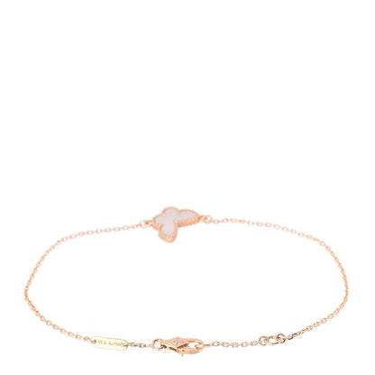 Van Cleef & Arpels 18K Yellow Gold Mother of Pearl Sweet Alhambra Butterfly Bracelet 3 of 5