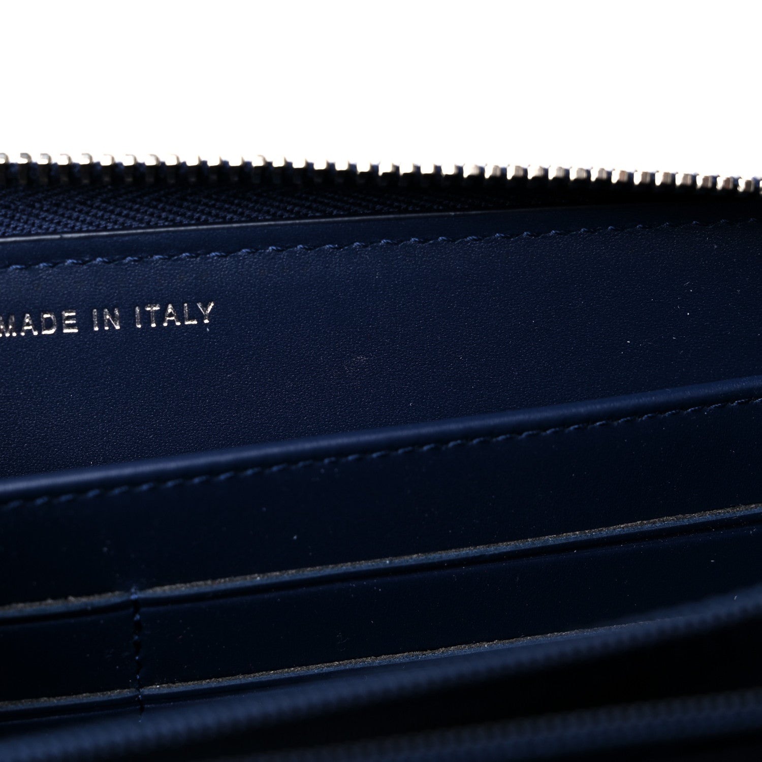 Chanel Caviar Chevron Quilted Large Gusset Zip Around Wallet Navy 12 of 13