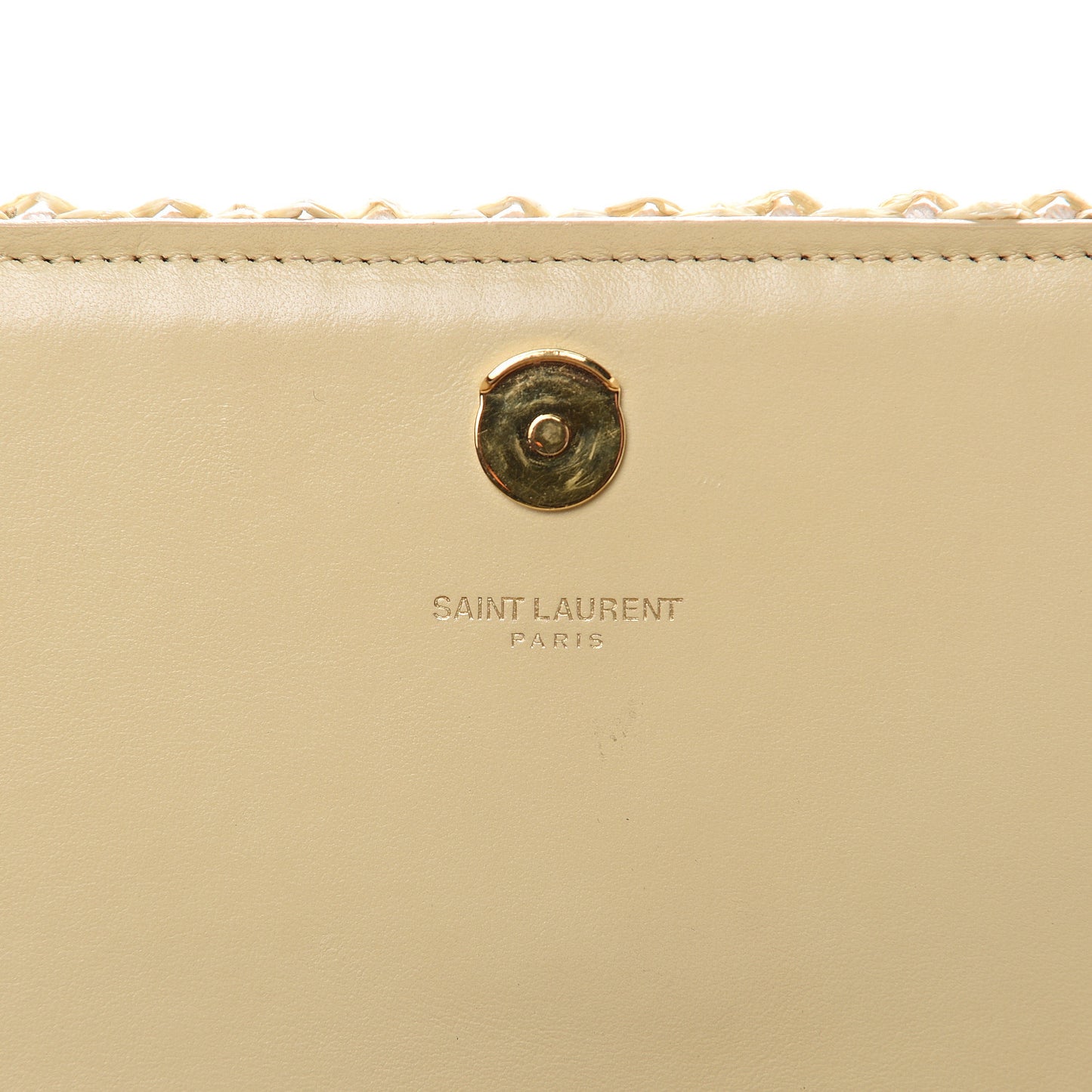 Raffia Medium Monogram Kate Satchel Naturale