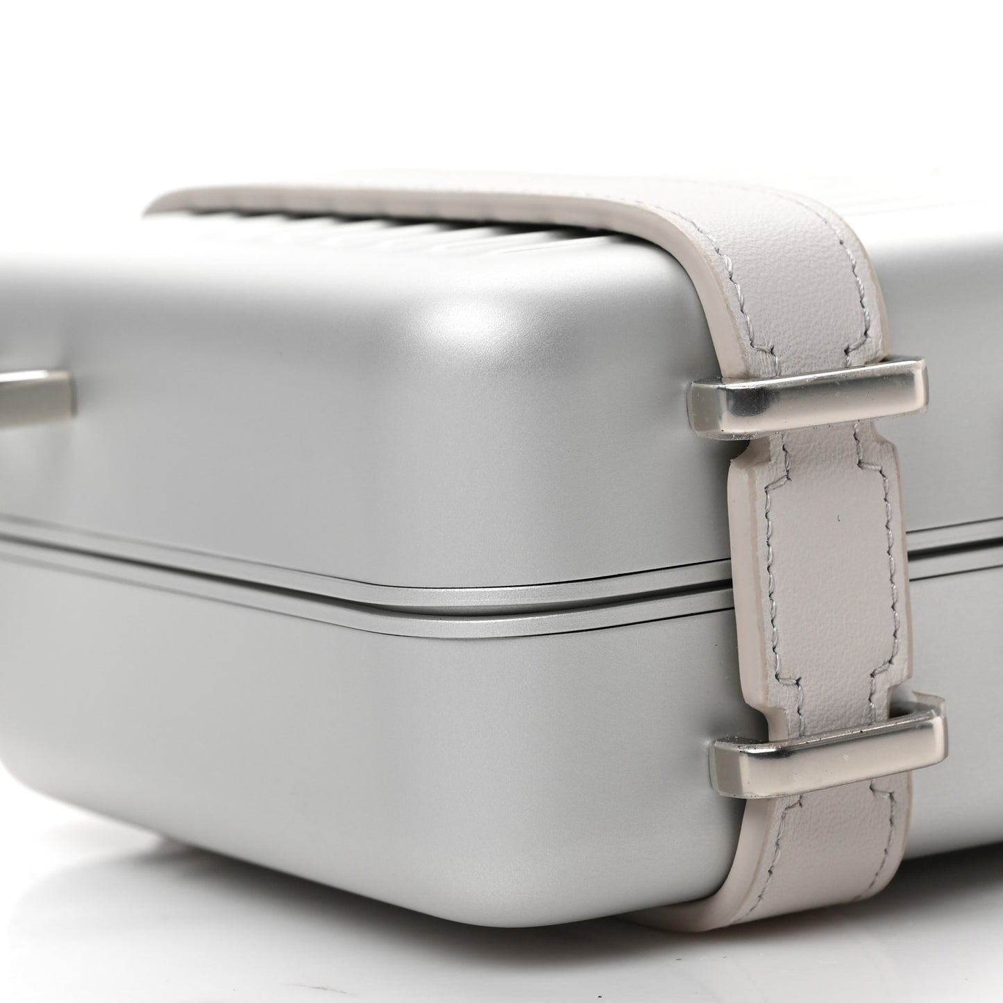 X RIMOWA Aluminum Personal Clutch On Strap Silver