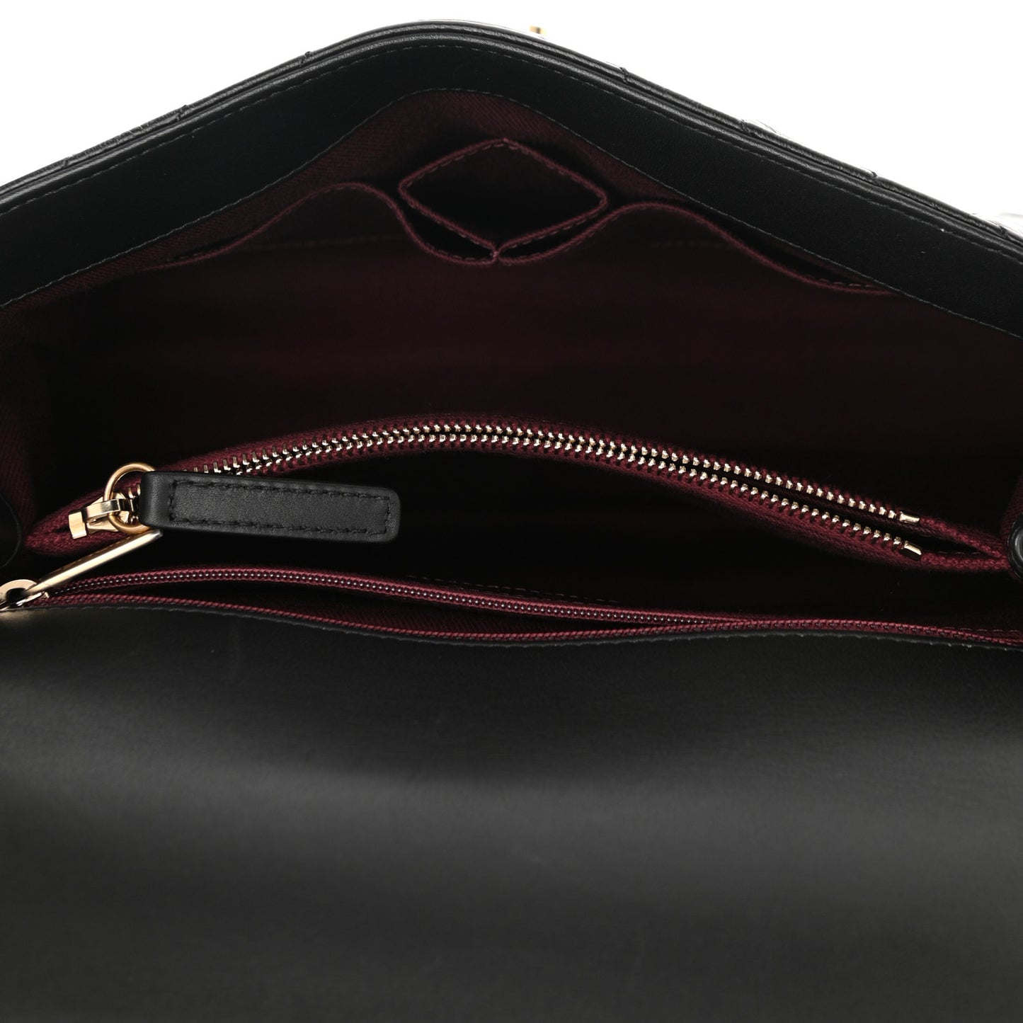 Aged Calfskin Chevron Quilted Small Coco Handle Flap Black