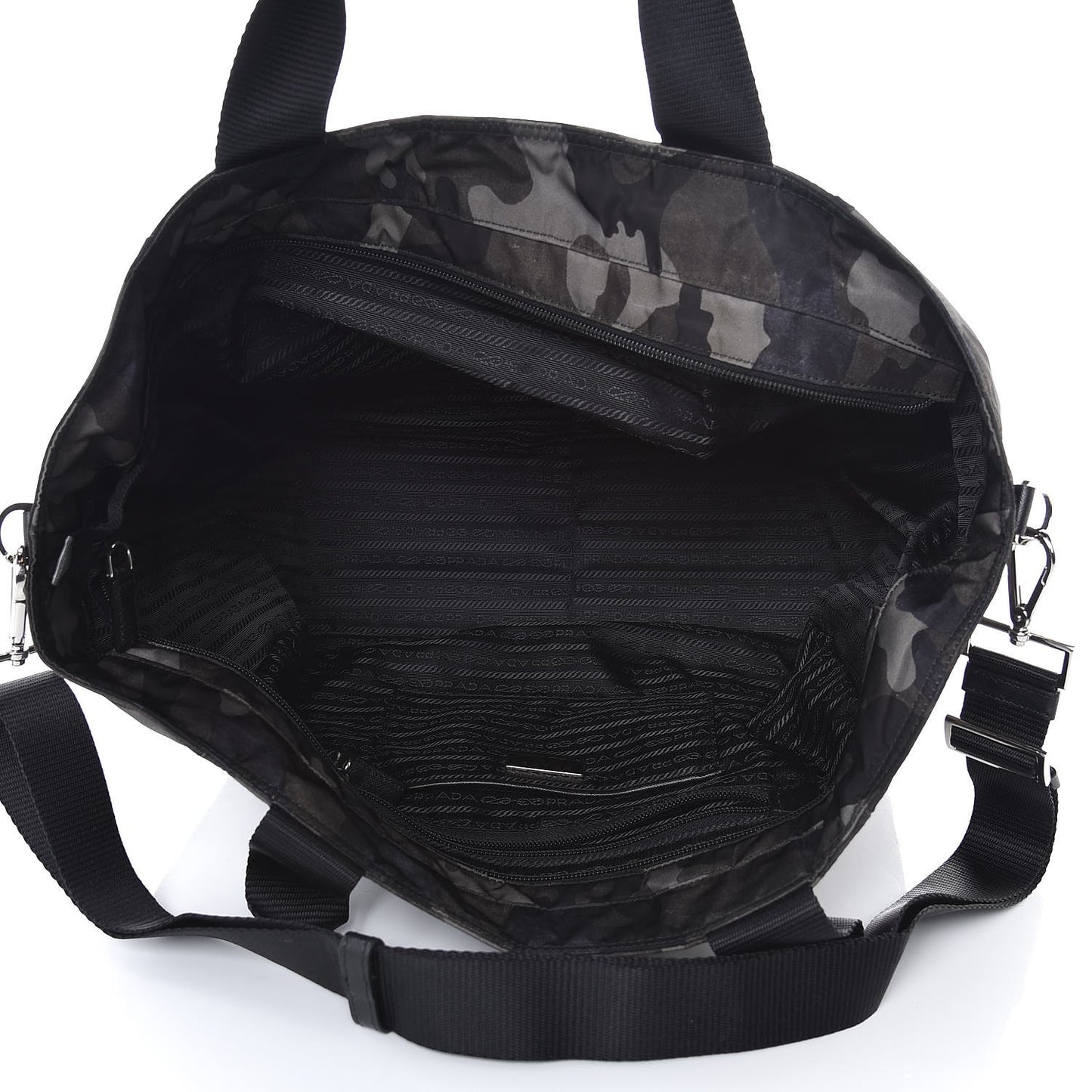 Tessuto Nylon Camouflage Tote Fumo