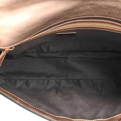 Fendi Vitello Laminato FF 1974 Embossed Baguette Rame 5 of 8
