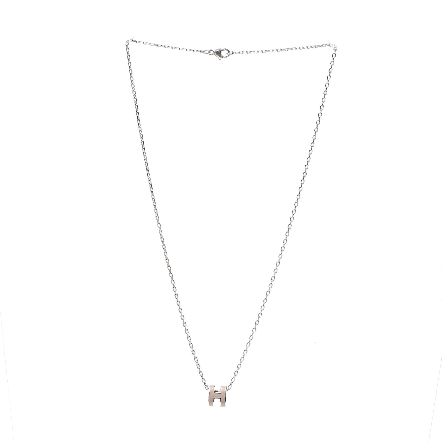 Palladium Mini Pop H Pendant Necklace Marron Glace
