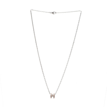 Hermes Palladium Mini Pop H Pendant Necklace Marron Glace 2 of 5