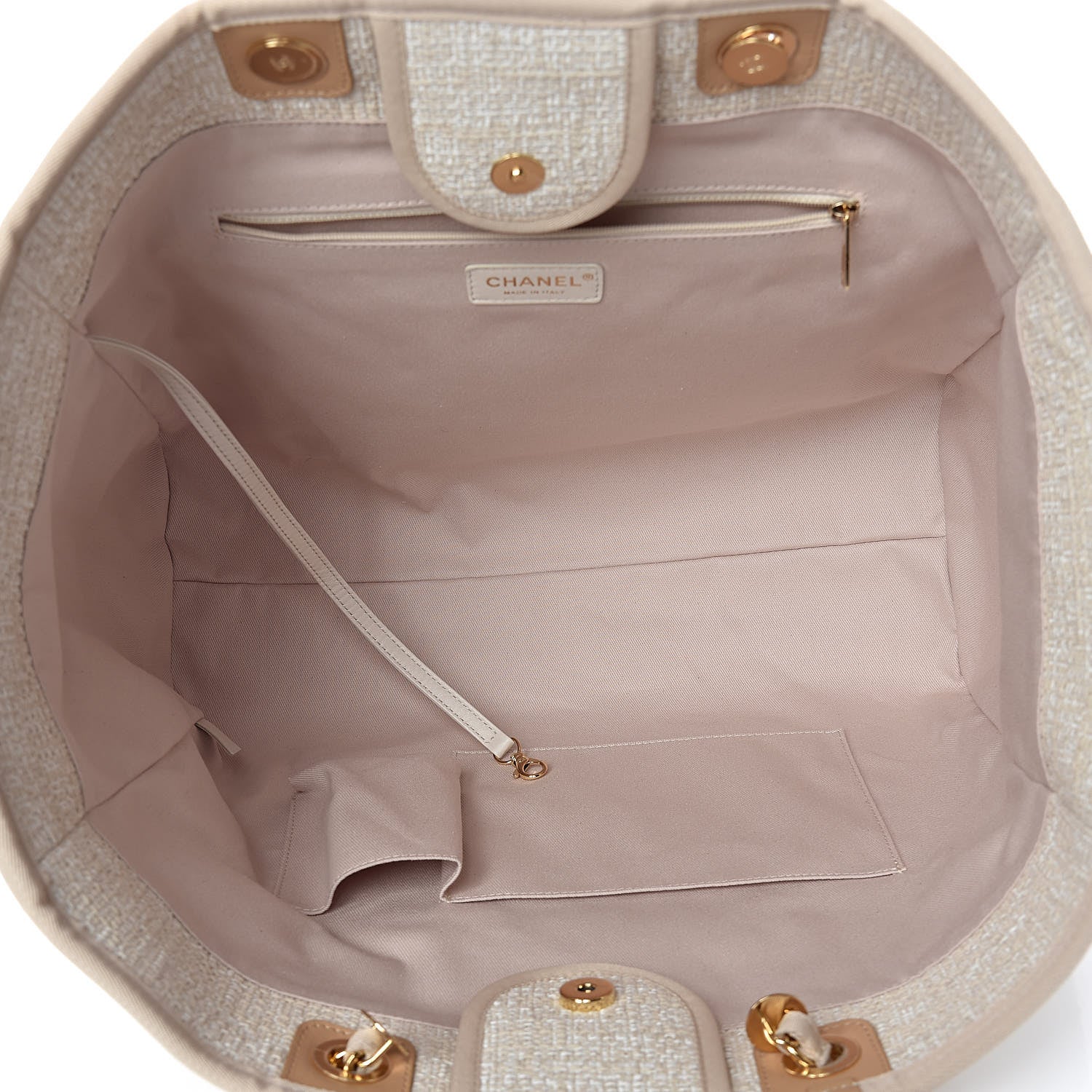 Chanel Woven Straw Raffia Large Deauville Tote Light Beige 5 of 10