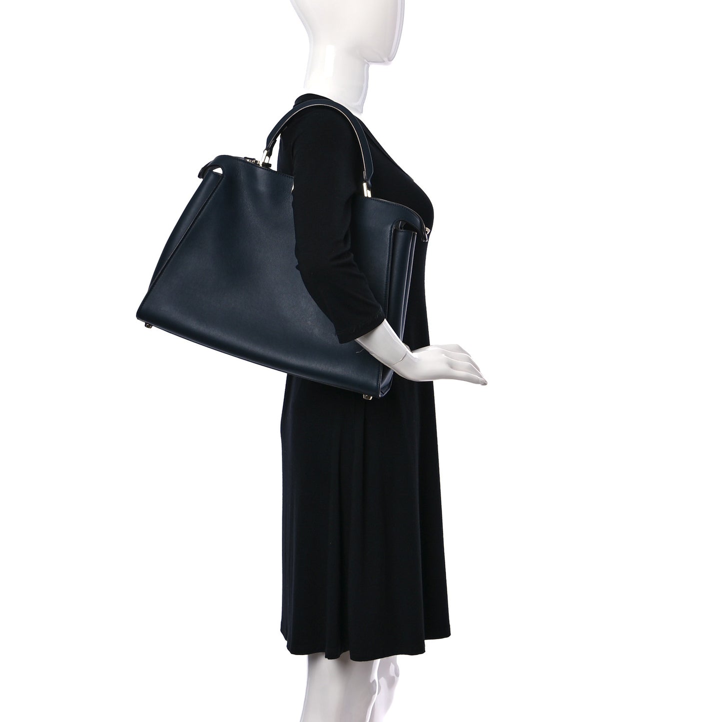 Vitello Tahiti Burro Large Peekaboo Iconic Essentially Satchel Blue Notte Grigio Perla