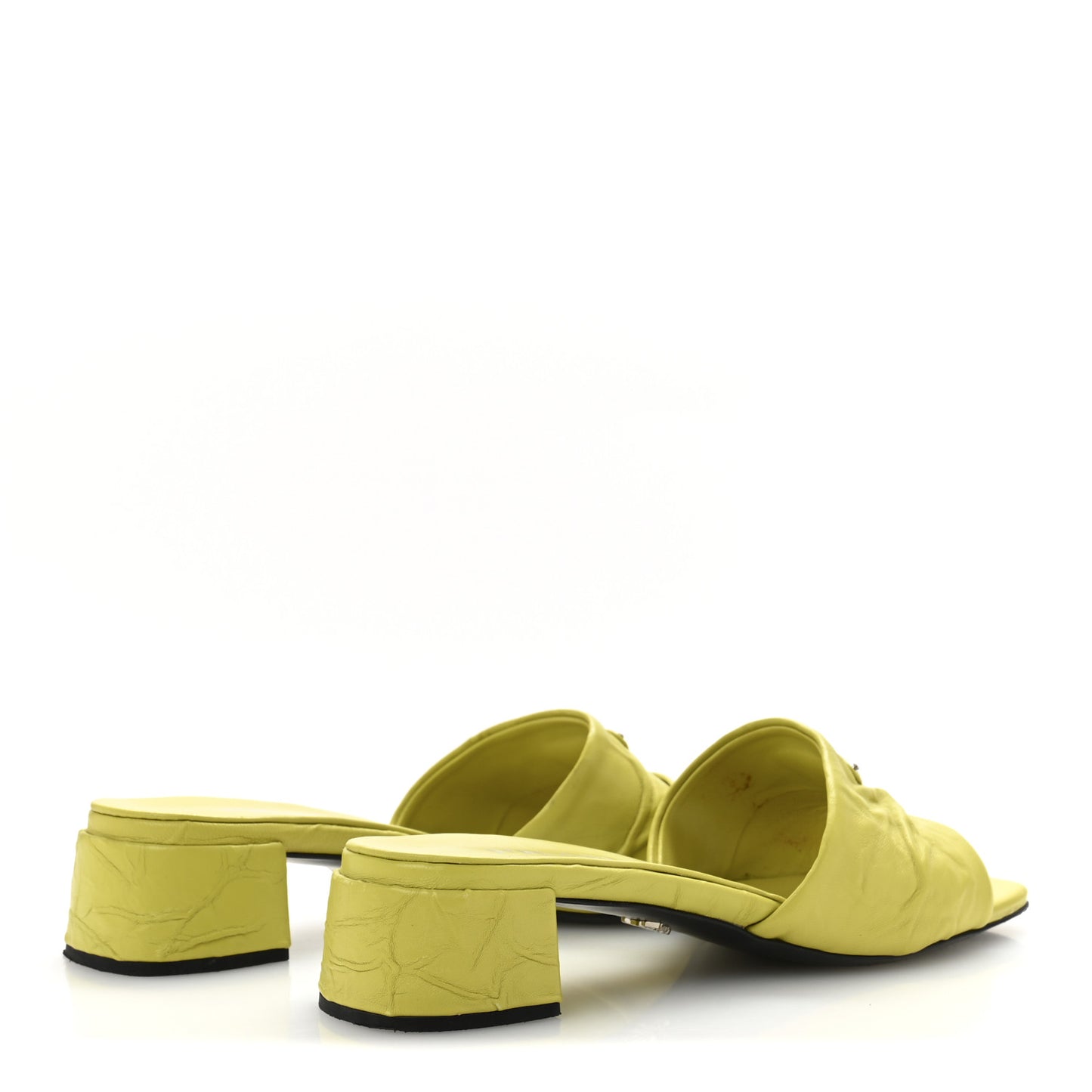 Nappa Antique Triangle Logo Mules 37.5 Cedro