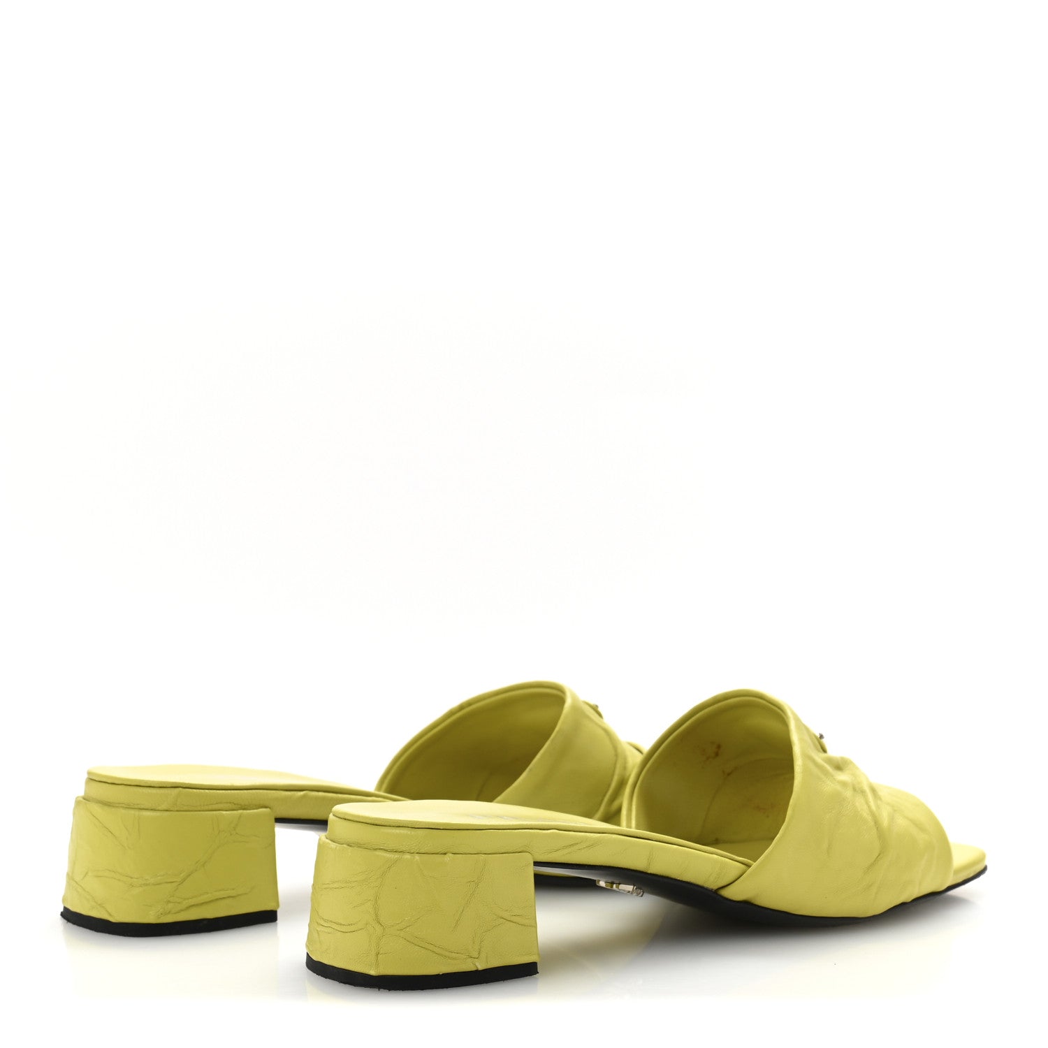 Prada Nappa Antique Triangle Logo Mules 37.5 Cedro 5 of 10