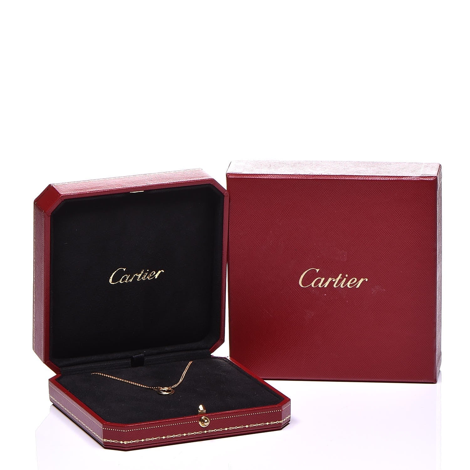 Cartier 18K Pink Yellow White Gold Trinity Double Chain Pendant Necklace 7 of 7