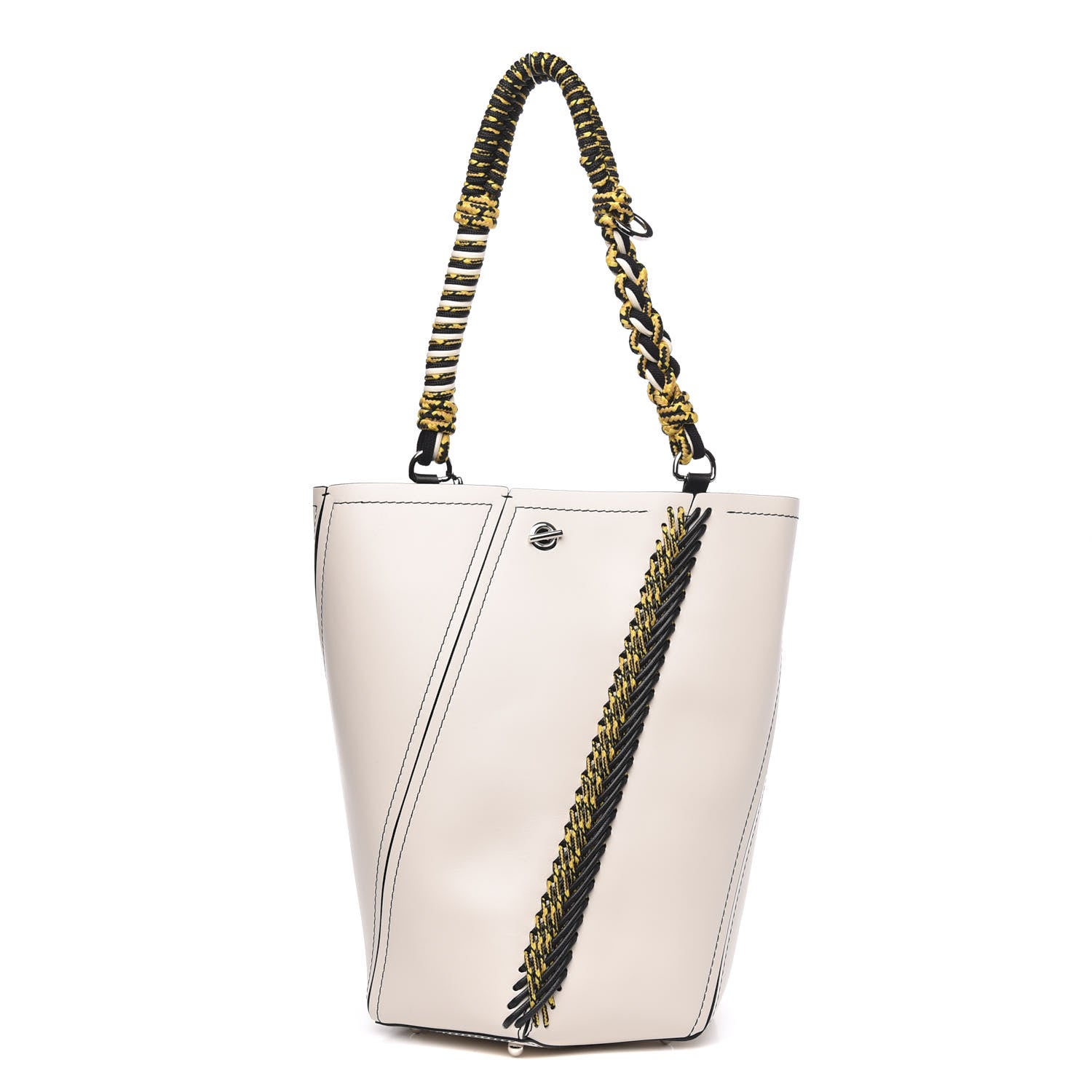 Proenza Schouler Smooth Calfskin Crochet Medium Hex Bucket Bag Clay 1 of 9