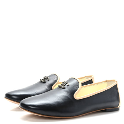 Chanel Lambskin CC Loafers 36.5 Black 3 of 9