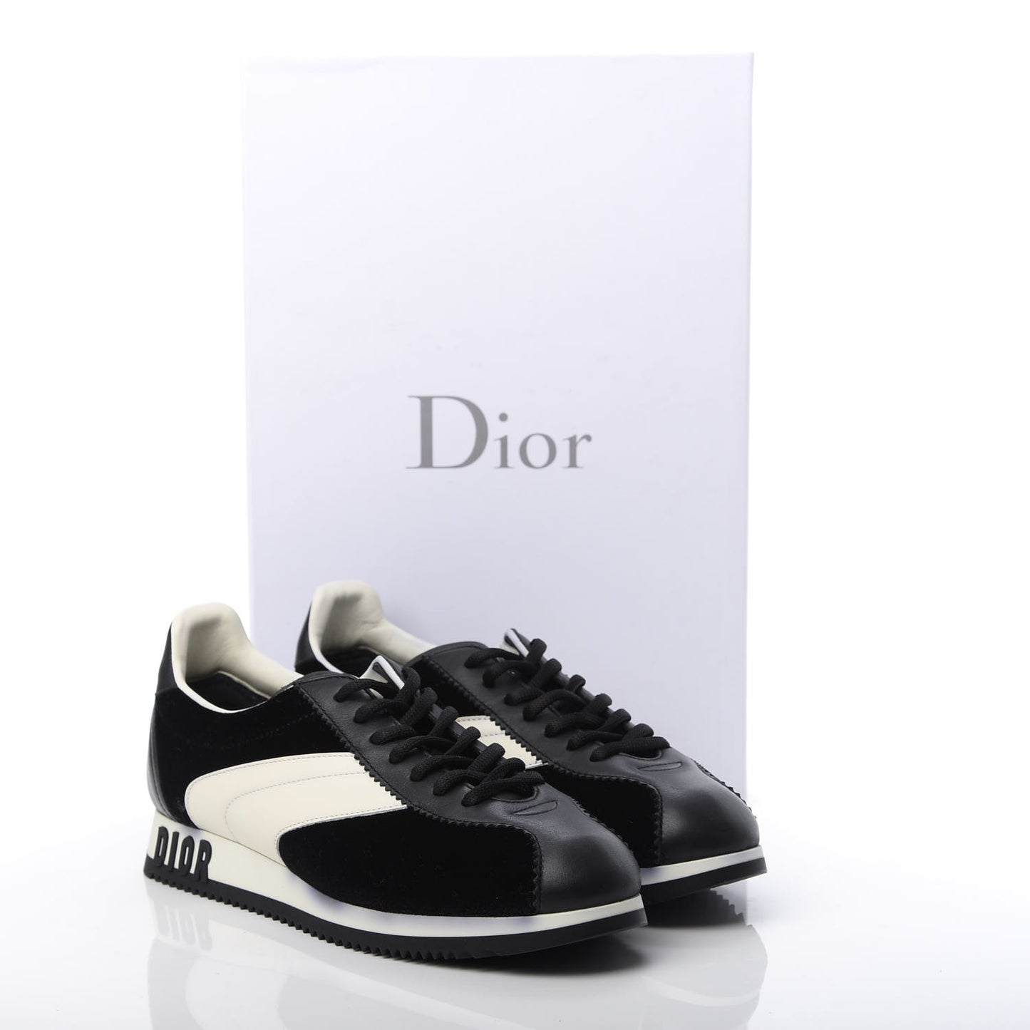 Velvet Mix Diorun Sneakers 36 Black Off White