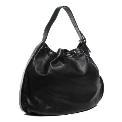Gucci Pebbled Calfskin Medium Interlocking Icon Shoulder Bag Black 3 of 7