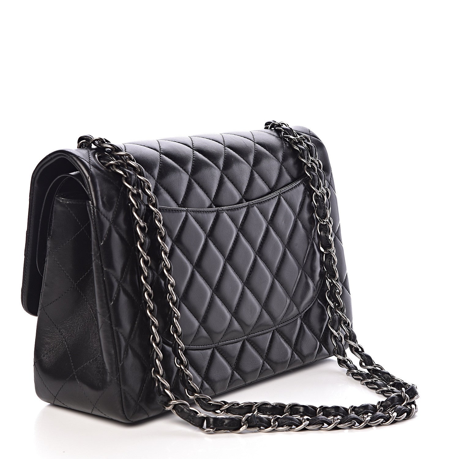 Chanel Lambskin Quilted Jumbo Double Flap Black 3 of 10