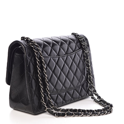 Chanel Lambskin Quilted Jumbo Double Flap Black 3 of 10