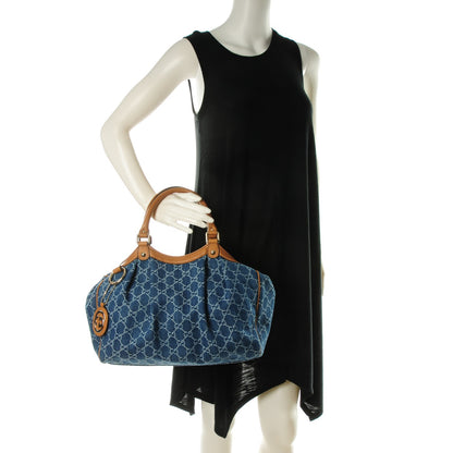 Gucci Denim Monogram Medium Sukey Tote 2 of 7