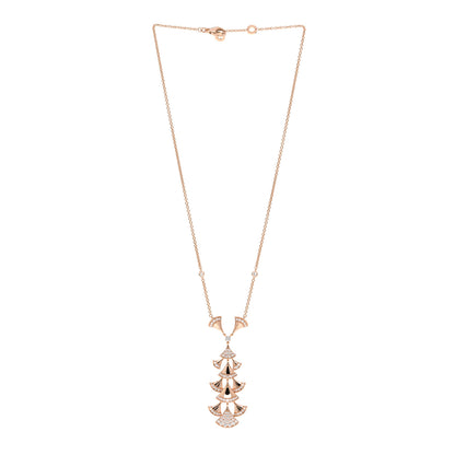 Bulgari 18K Rose Gold Diamond Diva's Dream Pendant Necklace 3 of 5