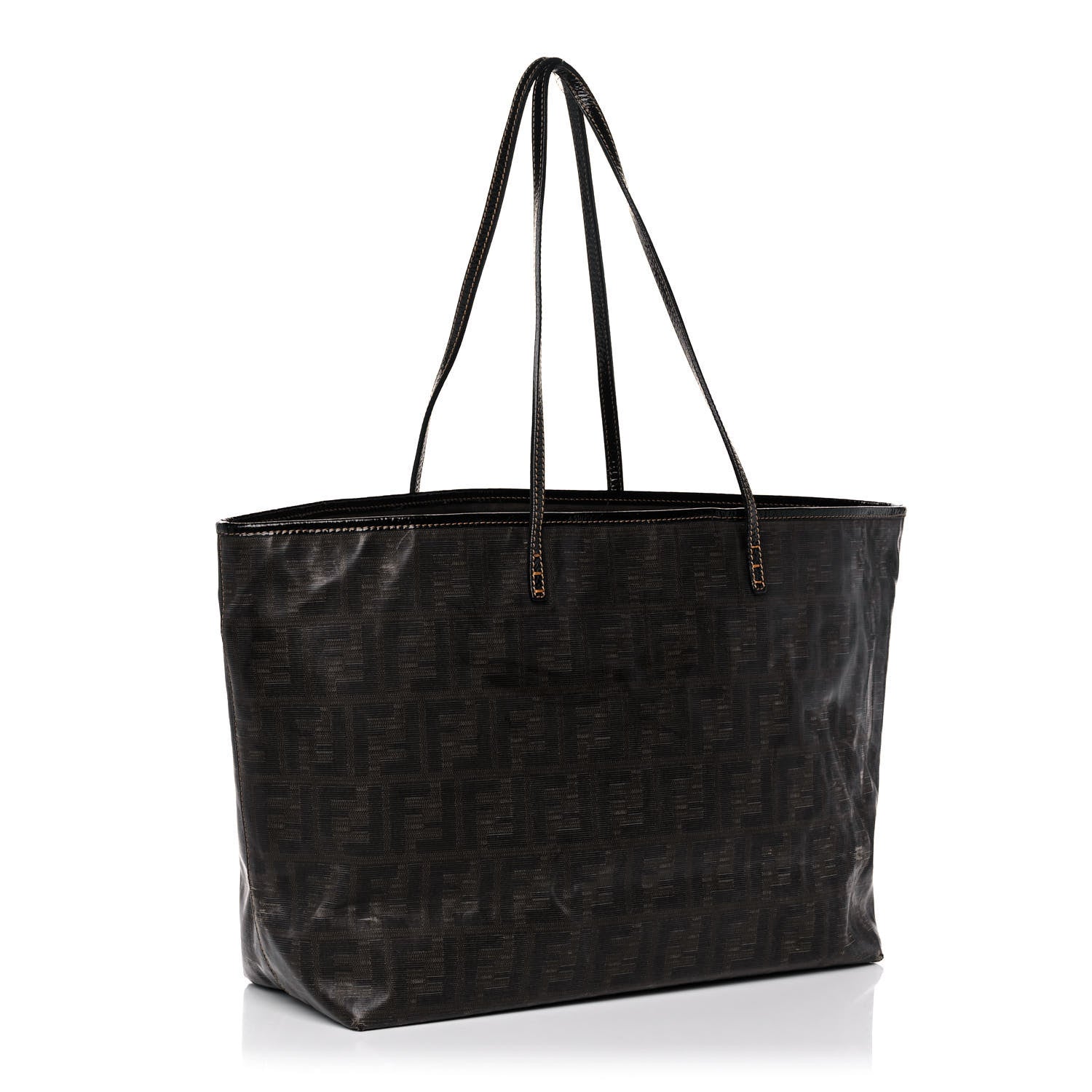 Fendi Zucca Spalmati Matrioska Roll Tote Tobacco Black 3 of 20