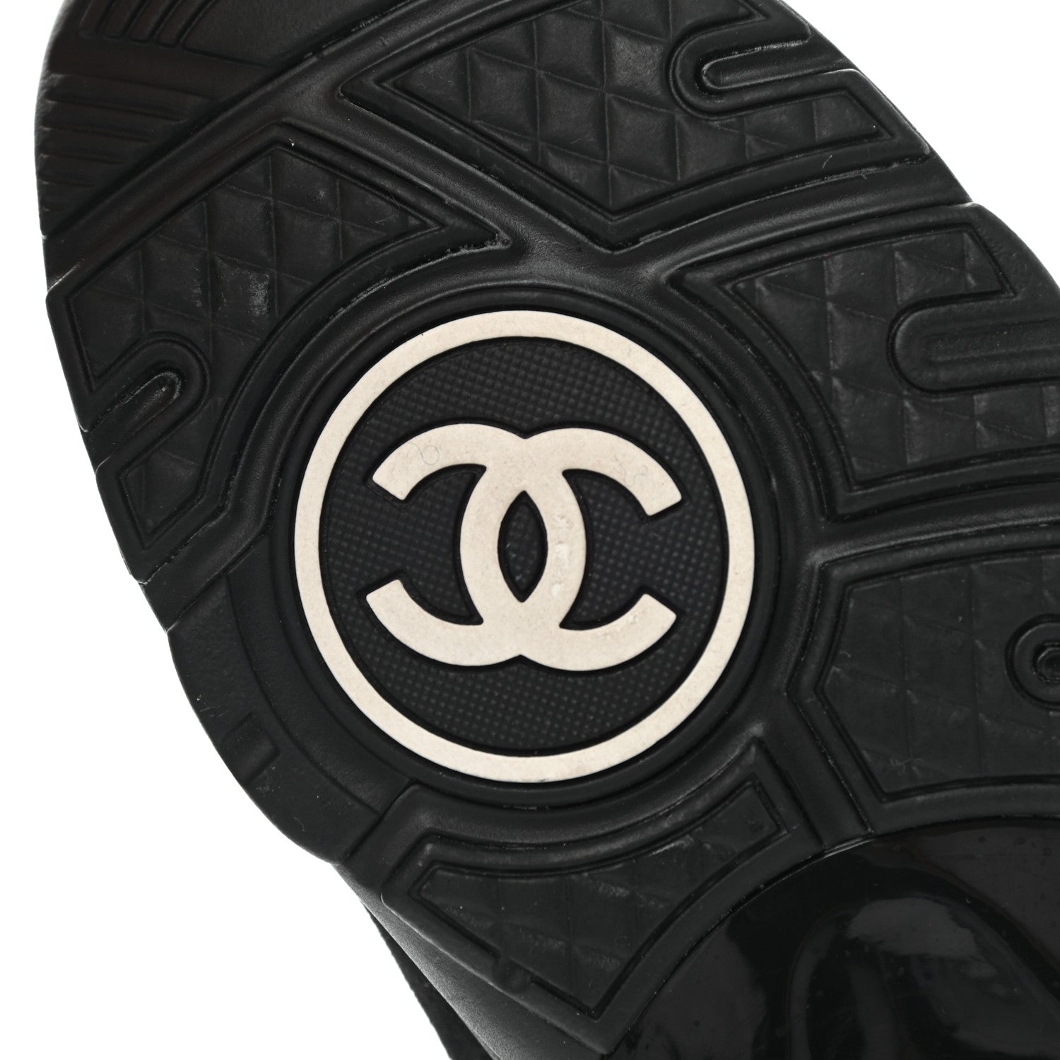 Chanel Nylon Calfskin Suede CC Sneakers 40 Black 6 of 8